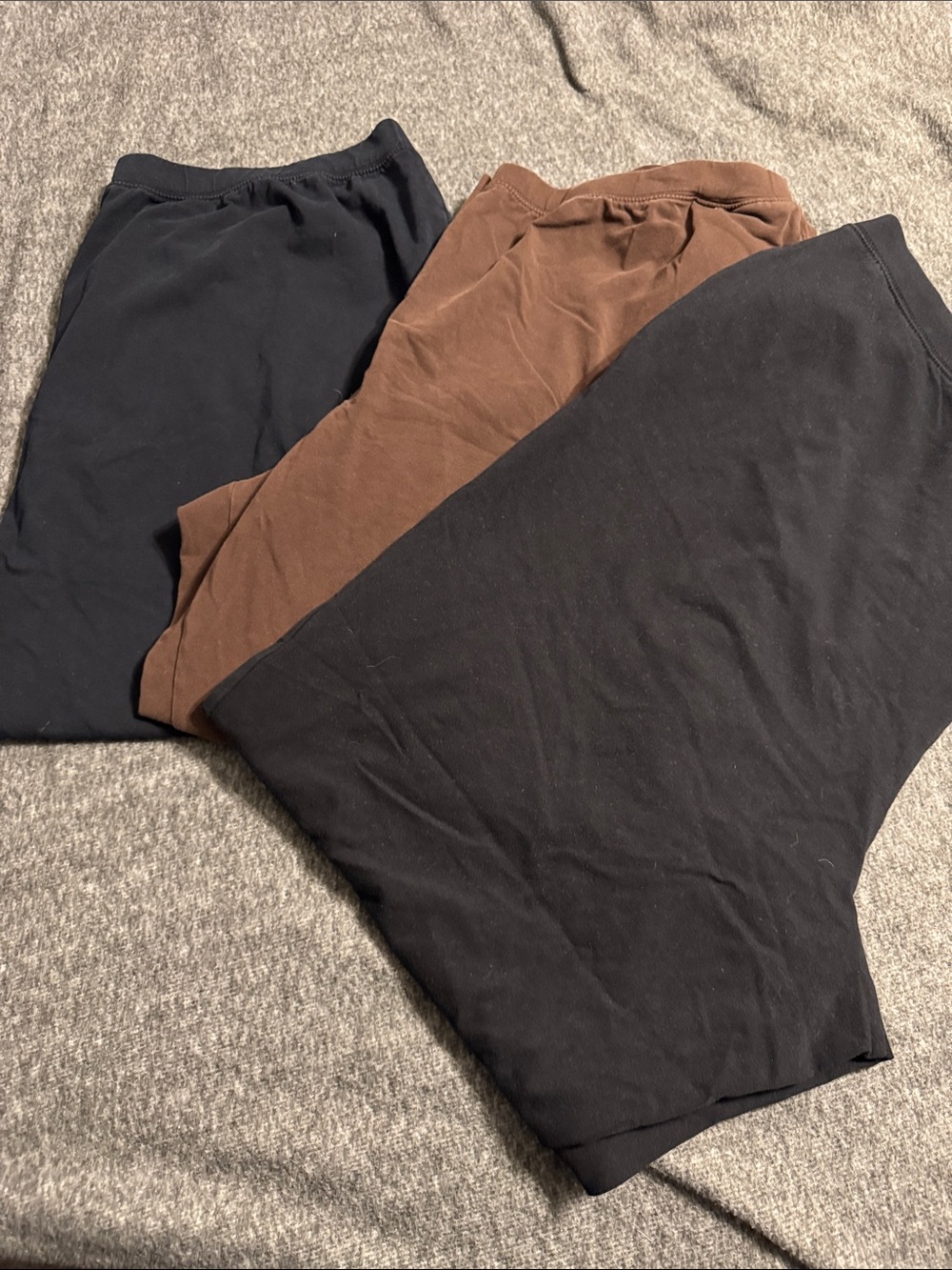 Catherines 3p Pull-On Leggings Trio in Black & Brown